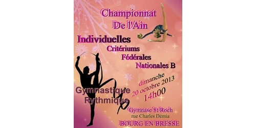 Championnat Départemental Individuel GR - Dimanche 20 Octobre - Bourg en Bresse - Les résultats