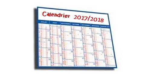 Le calendrier 2017/2018 maj 06/09/2017